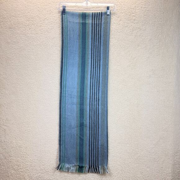 Shupaca Alpaca Handmade Open Scarf Striped 11.5"x74" Blue Winter Casual Ecuador - Picture 5 of 7